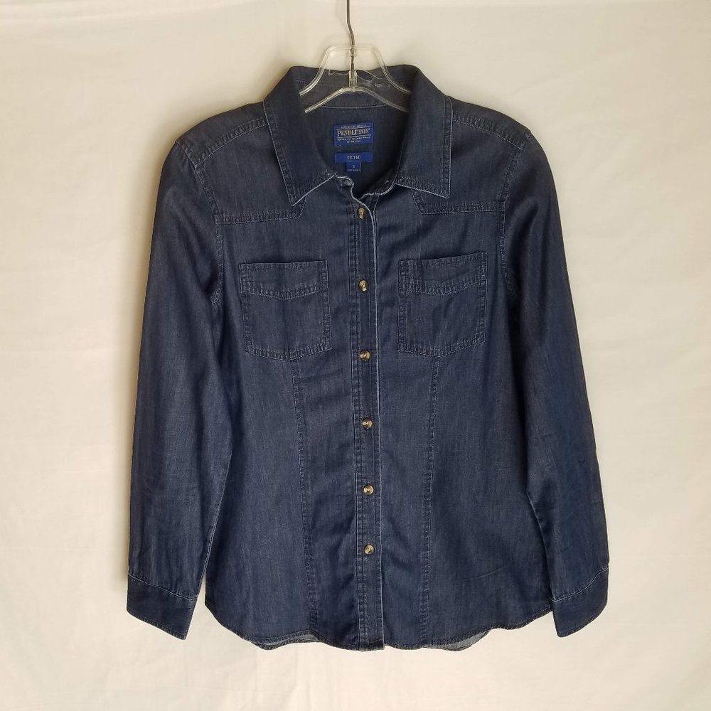 Pendleton Chambray Denim Button Front Long Sleeve… - image 1